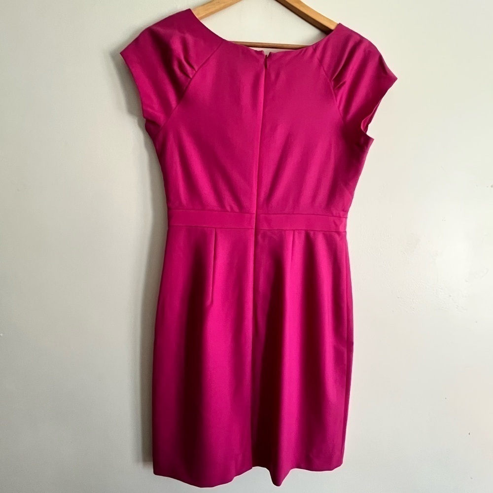 J.Crew Pink Origami Gathering Detail Wool Crepe Dress - Picture 3 of 9